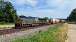 CSX 707 leads the unknown stacker west.